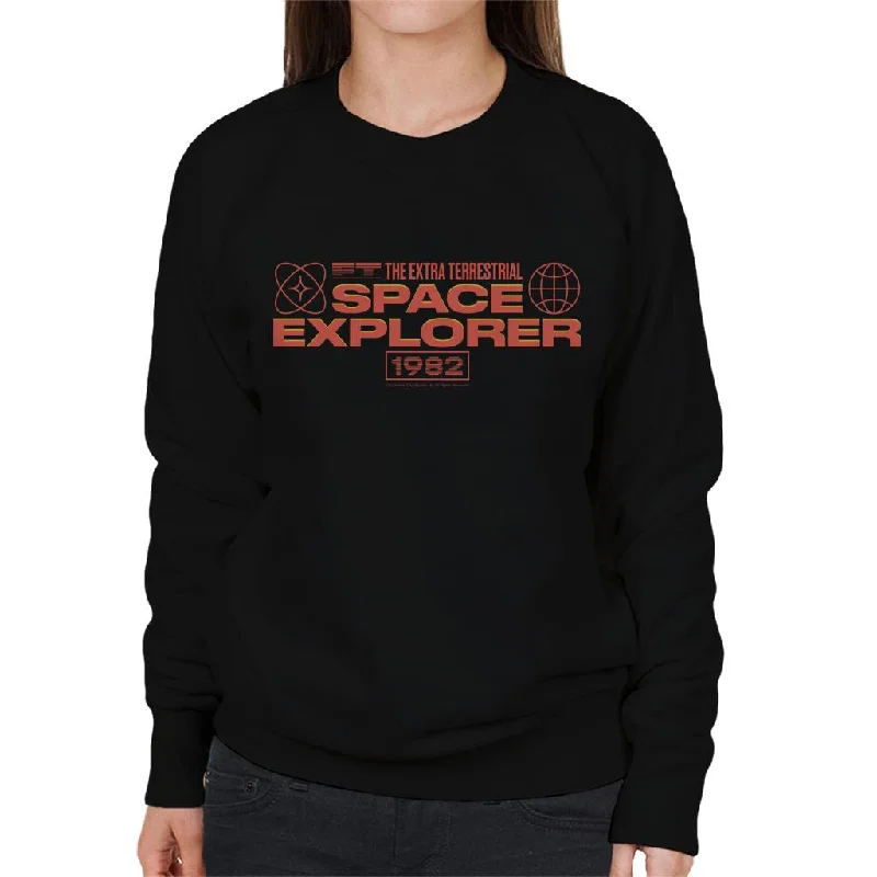 E.T. The Extra Terrestrial Space Explorer Women's Sweatshirt Hoodie with Cropped Fit Short Trendy