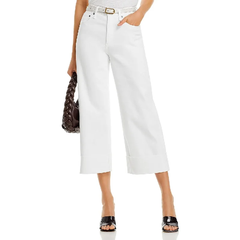 Womens High Rise Denim Wide Leg Jeans Comfortable Jogger Style Jeans