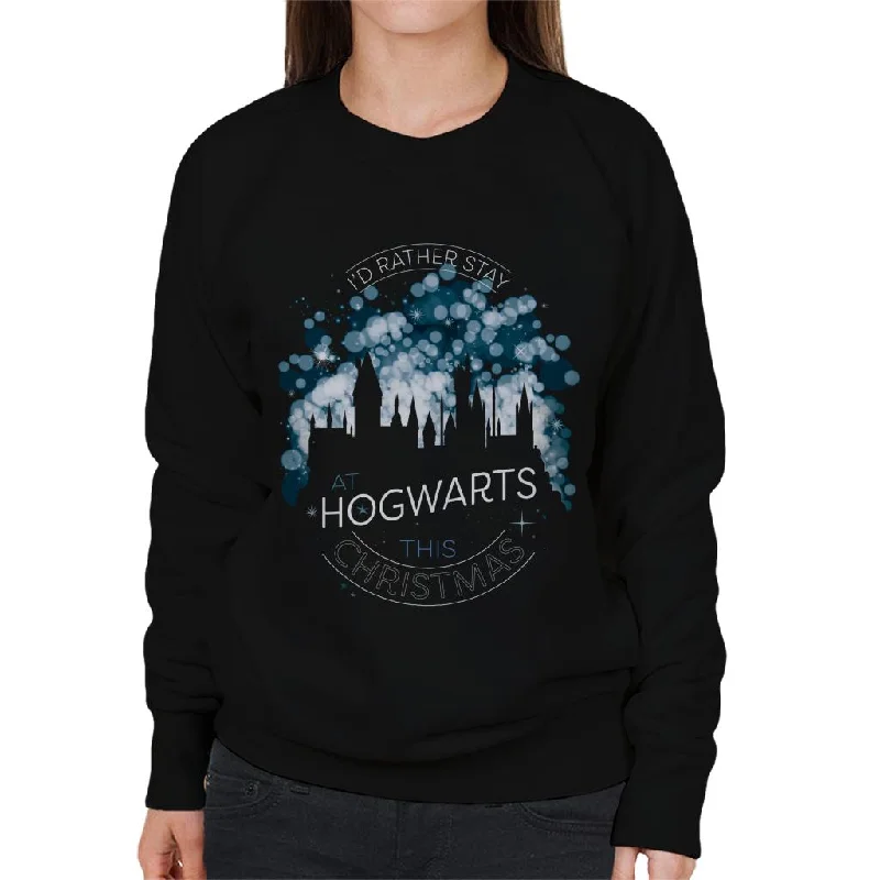 Harry Potter Christmas Staying At Hogwarts This Xmas Women's Sweatshirt Hoodie with Cropped Fit Short Trendy Harry Potter Christmas Staying At Hogwarts This Xmas Women's Sweatshirt Hoodie with Cropped Fit Short Trendy