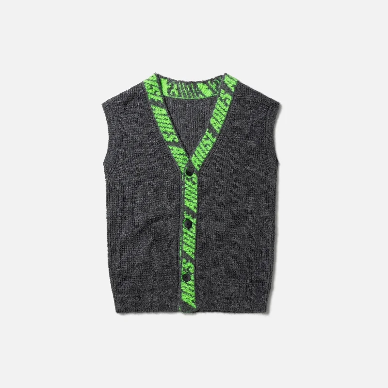 Waffle Knit Sweater Vest - Slate Anti-Pilling Anti-Shrink Durable