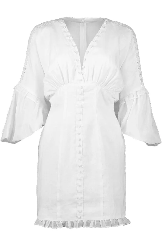 Taylor Linen Ramie Mini Dress Stylish Sweetheart Mini Dress