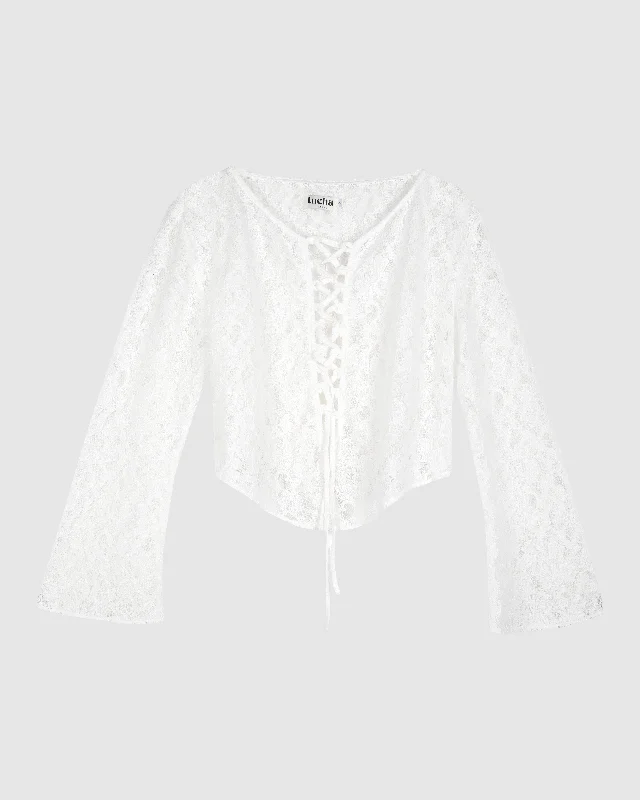 LOLA BLOUSE IN WHITE LACE Boho Chic Blouse