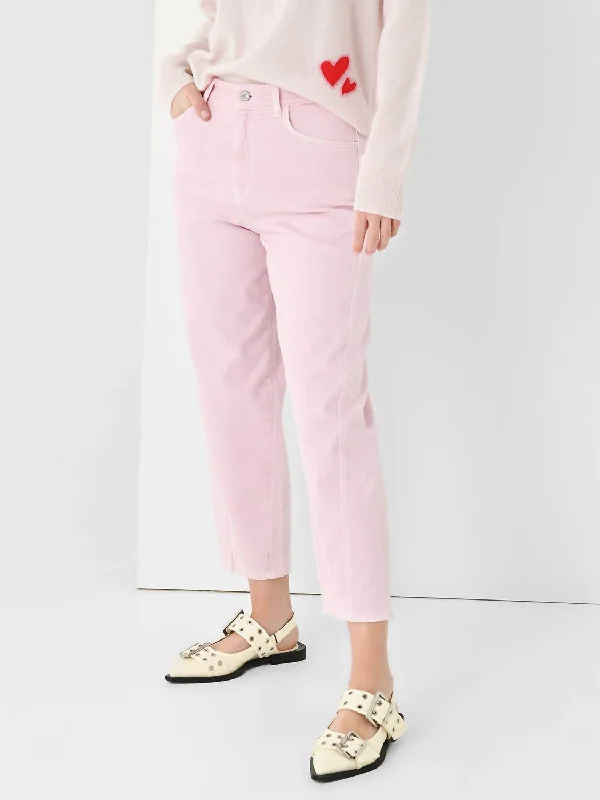 Caleb Jean In Bubble Gum Comfortable Folded Hem Jeans