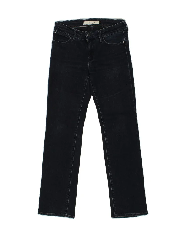 WRANGLER Womens Straight Jeans W27 L30  Navy Blue Cotton Trendy Paperbag Waist Jeans