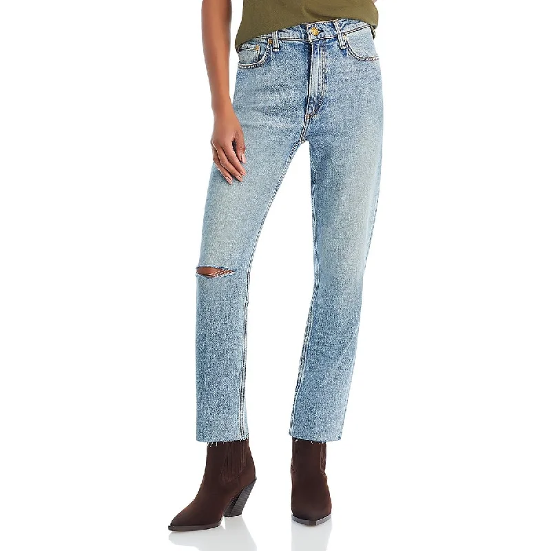 Womens High Rise Straight Leg Straight Leg Jeans Casual Straight-Leg Jeans