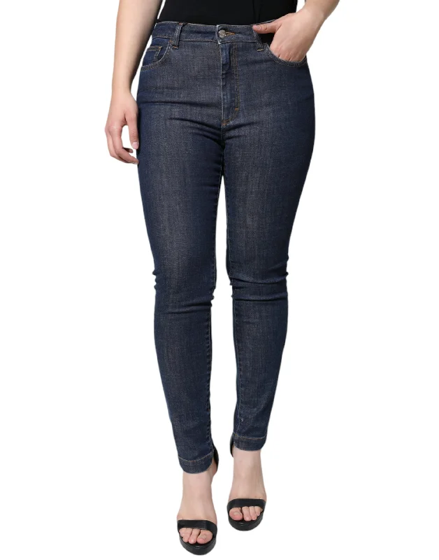 Dolce & Gabbana   QUEEN Cotton Skinny  Women's Jeans Fashionable Slouchy Fit Jeans