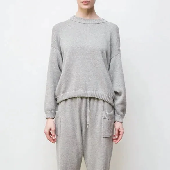 mimi hand knit sweater - grey Stylish Fashionable Trendy