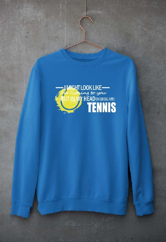 Tennis Unisex Sweatshirt for Men/Women Hoodie with Button Placket Classic Preppy