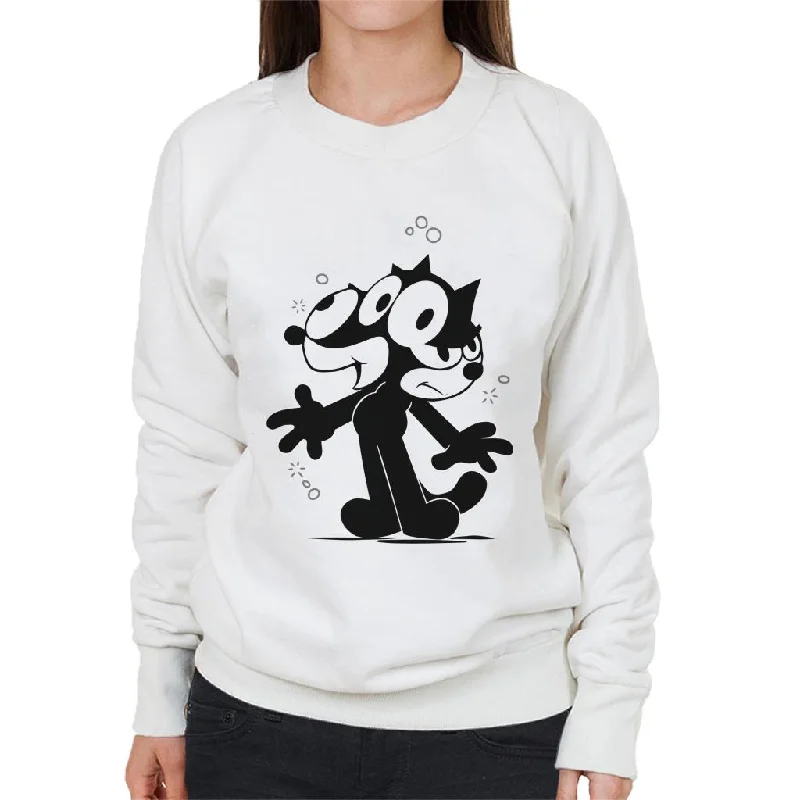 Felix The Cat Full Of Emotions Women's Sweatshirt Hoodie with Drawcord Adjustable Secure Felix The Cat Full Of Emotions Women's Sweatshirt Hoodie with Drawcord Adjustable Secure
