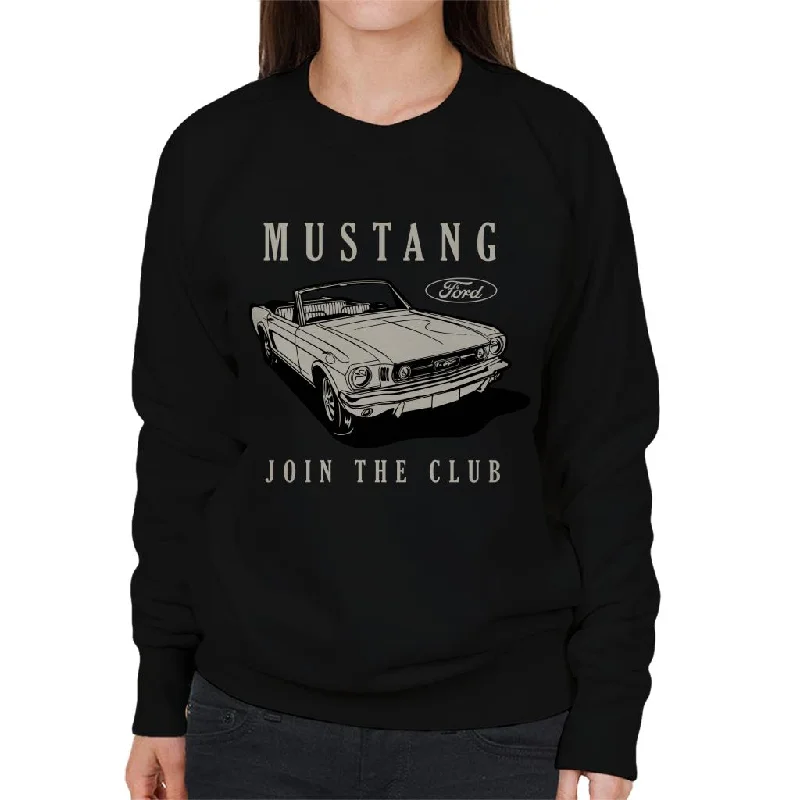 Ford Mustang Join The Club Women's Sweatshirt Hoodie with Illustration Artistic Creative Ford Mustang Join The Club Women's Sweatshirt Hoodie with Illustration Artistic Creative
