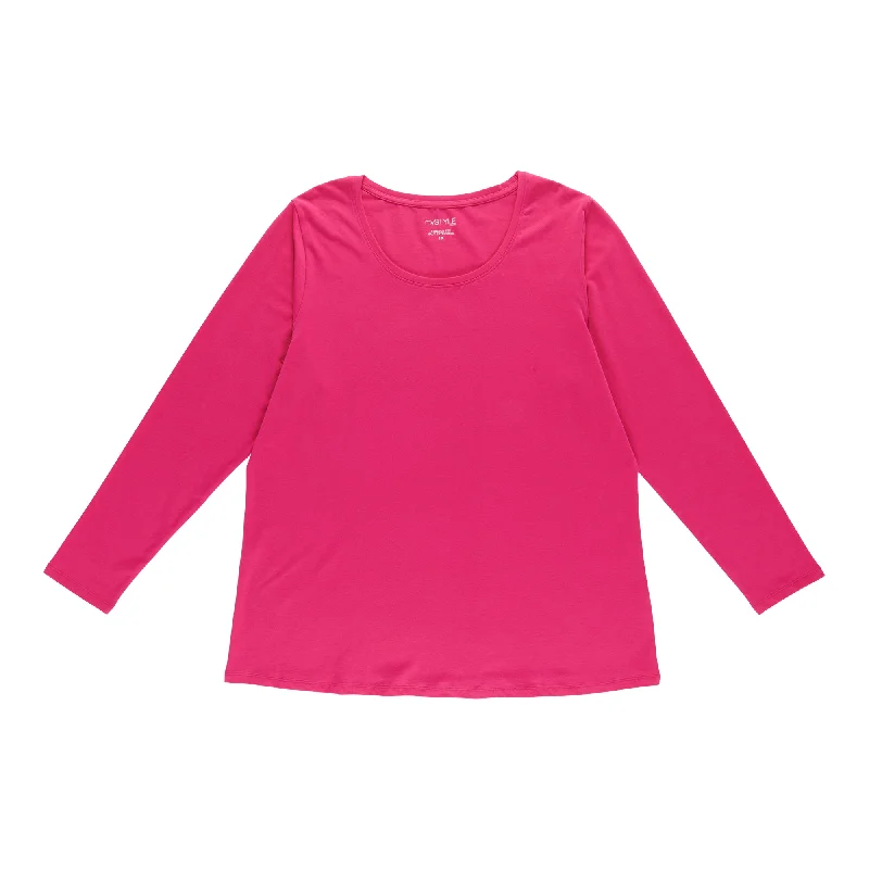 mySTYLE Women's Plus Scooped Neck Blouse Puff Sleeve Blouse