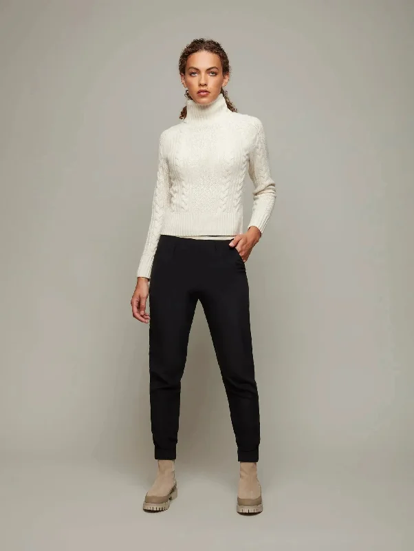 RESERVOIR | Cashmere Cable Knit Jumper Mesh Blend Leather Blend Suede Blend