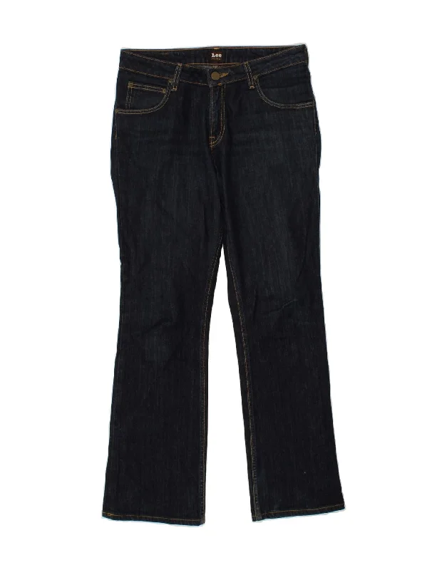 LEE Womens Marion Bootcut Jeans W30 L31 Navy Blue Casual Distressed Denim Jeans