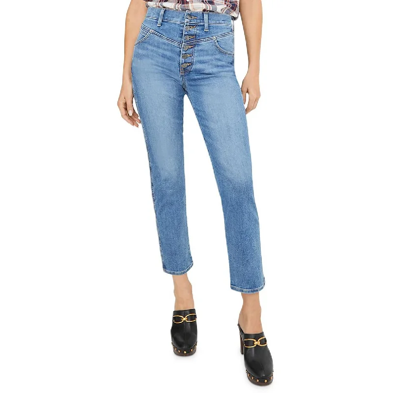 Ryleigh Womens High Rise Yoke Skinny Jeans Trendy Low-Rise Slim Jeans