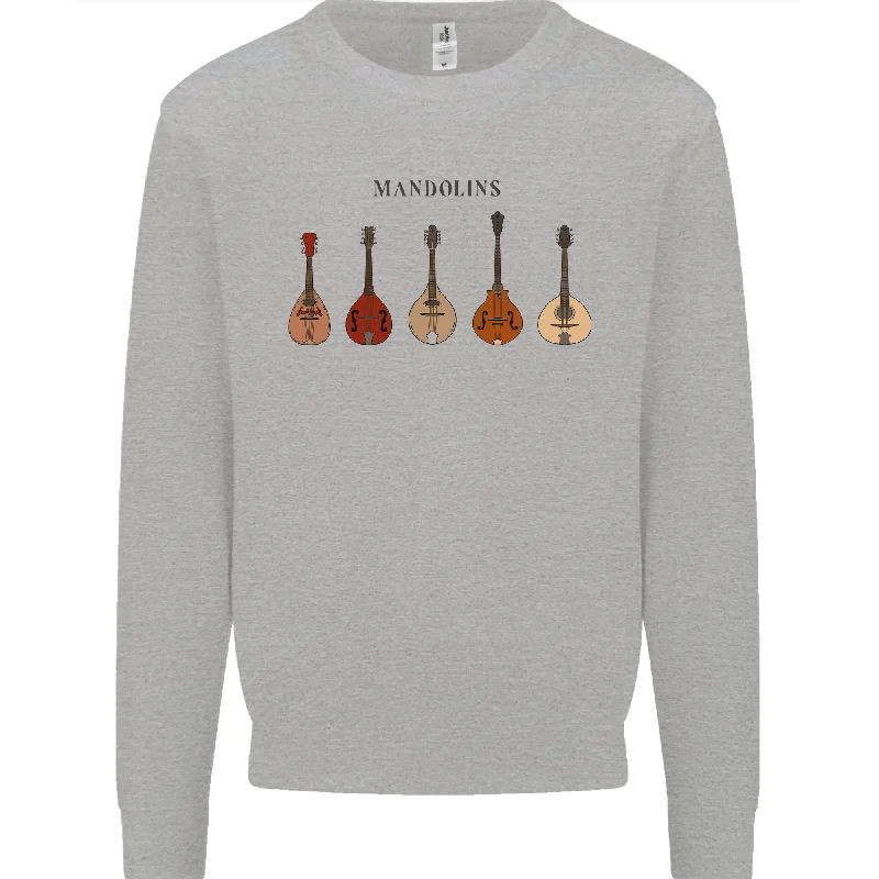 A Set of Mandolins Mens Sweatshirt Jumper Hoodie with Hidden Zipper Minimalist Clean