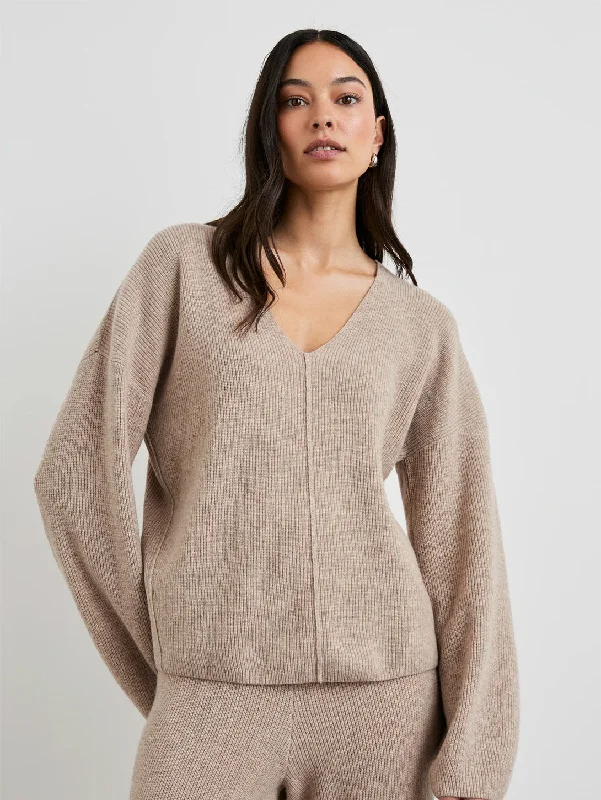 Hollyn Sweater - Oatmeal Cable Knit Ribbed Knit Lace Knit