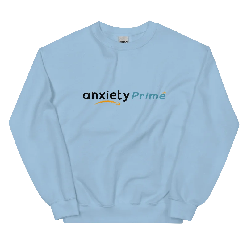 Anxiety Prime Unisex Sweatshirt Hoodie with Hem Applique Textured Unique