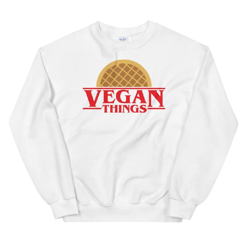 Vegan Things Unisex Sweatshirt Hoodie with Hem Detail Decorative Unique