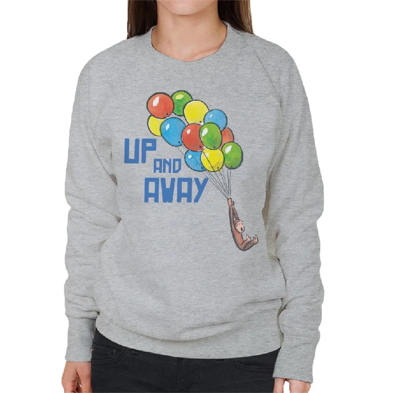Curious George Up And Away Balloons Women's Sweatshirt Hoodie with Sequins Glamorous Eye-catching Curious George Up And Away Balloons Women's Sweatshirt Hoodie with Sequins Glamorous Eye-catching