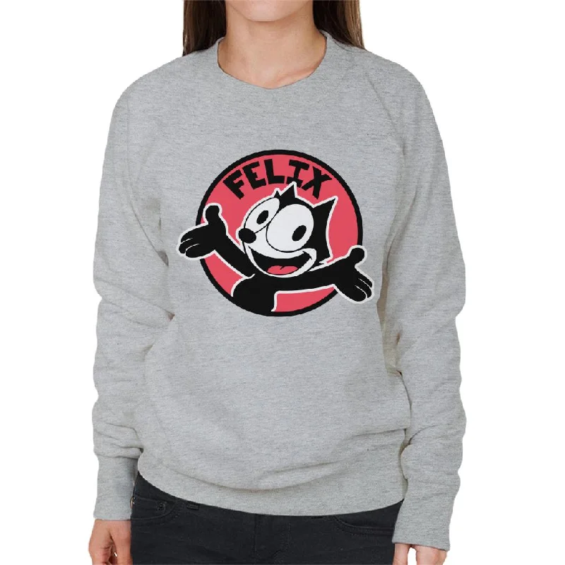 Felix The Cat Excited Face Women's Sweatshirt Hoodie with Emblem Brand Identity