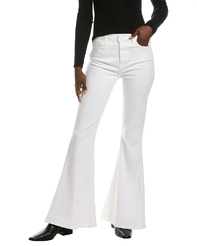 7 For All Mankind Mega Clean White Flare Jean Comfortable Zip-Fly Denim Jeans