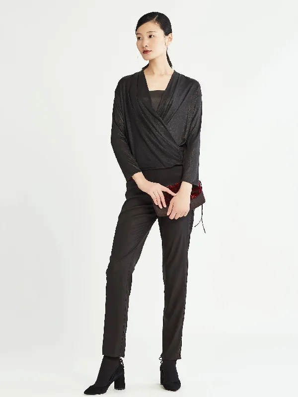 V-neck long sleeve blouse Embroidered Floral Blouse