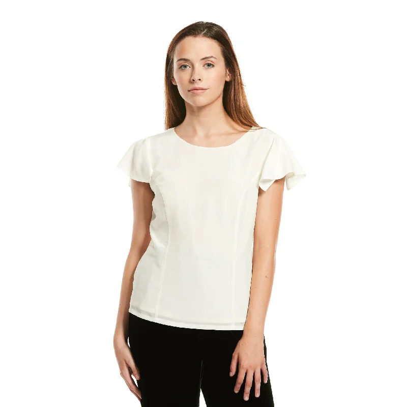 Flutter Sleeve Blouse Classic Minimalist Blouse