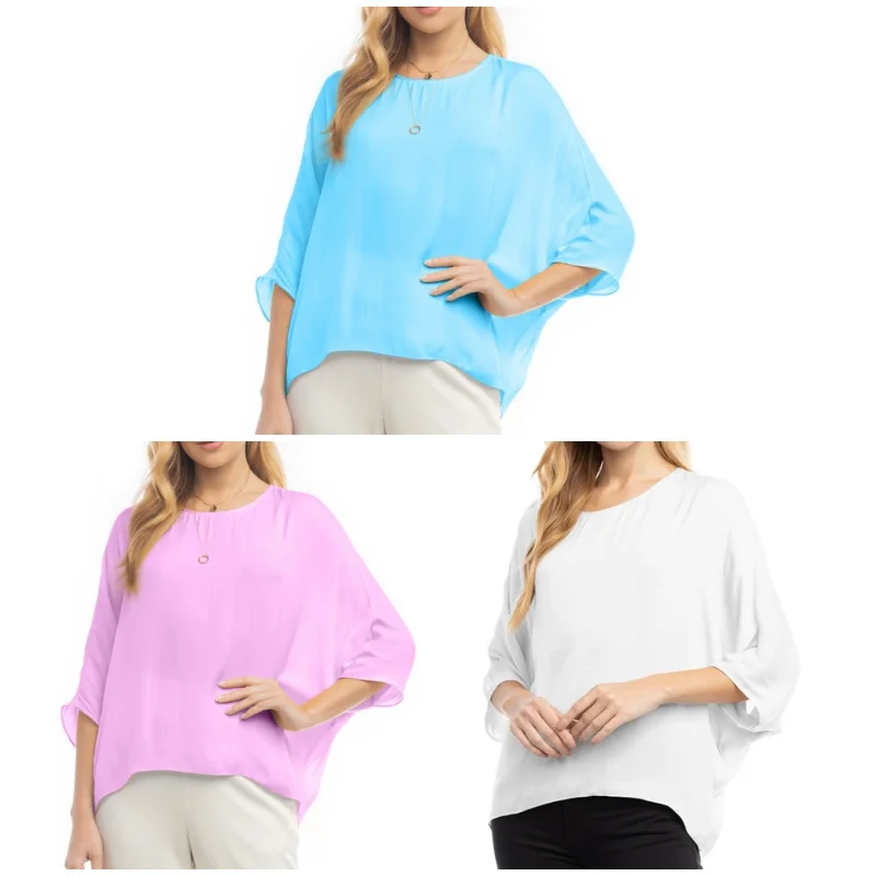 Dolman Short Sleeve Blouse Floral Print Blouse