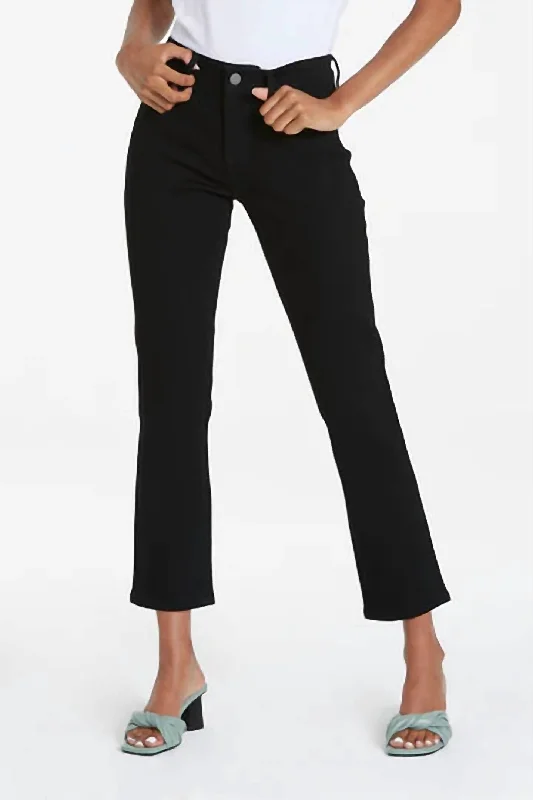 Blair Mid Rise Straight Ankle Jeans In Black Arrow Chic Faded Blue Jeans