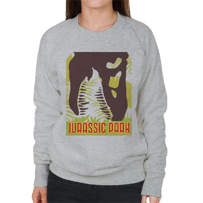 Jurassic Park T Rex Skeleton Silhouette Eating Women's Sweatshirt Hoodie with Neon Bright Vibrant