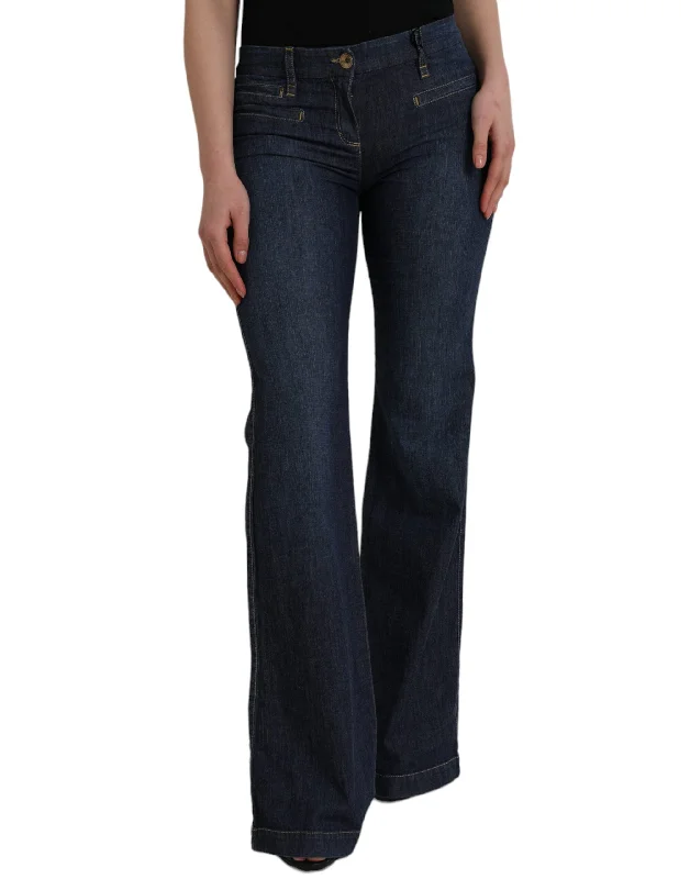 PLEIN SUD   Cotton Bootcut  Women's Jeans Elegant Tapered Leg Denim