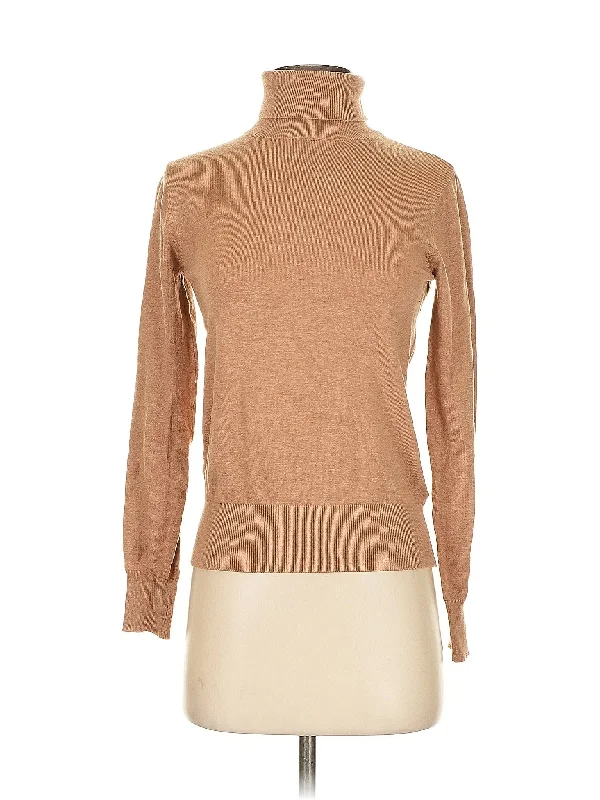 Turtleneck Sweater Chenille Brocade Lace