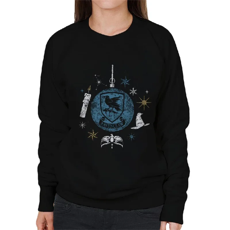 Harry Potter Christmas Ravenclaw Women's Sweatshirt Hoodie with Tied Waist Feminine Flattering Harry Potter Christmas Ravenclaw Women's Sweatshirt Hoodie with Tied Waist Feminine Flattering