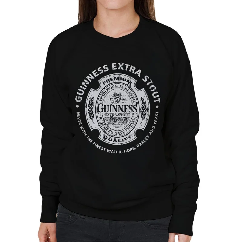 Guinness Premium Quality Women's Sweatshirt Hoodie with Hem Contrast Bold Stylish