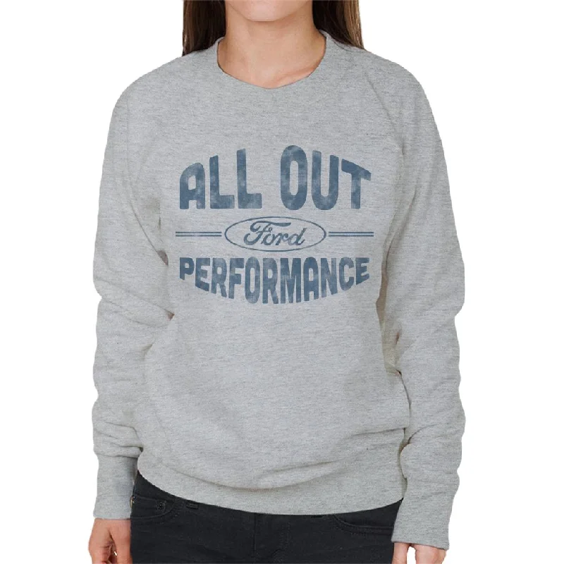 Ford All Out Performance Women's Sweatshirt Hoodie with Half-Zip Sporty Casual