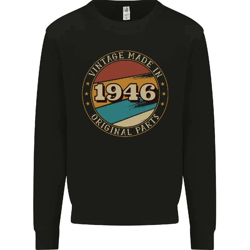 78th Birthday Vintage Made In 1946 Mens Sweatshirt Jumper Hoodie with Velcro Closure Adjustable Secure 78th Birthday Vintage Made In 1946 Mens Sweatshirt Jumper Hoodie with Velcro Closure Adjustable Secure