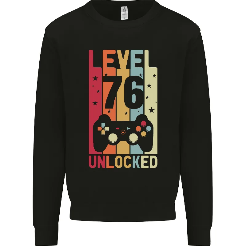 76th Birthday Level Up Gamer 76-Year-Old Men's Sweatshirt Jumper Hoodie with Logo Branding Identity 76th Birthday Level Up Gamer 76-Year-Old Men's Sweatshirt Jumper Hoodie with Logo Branding Identity