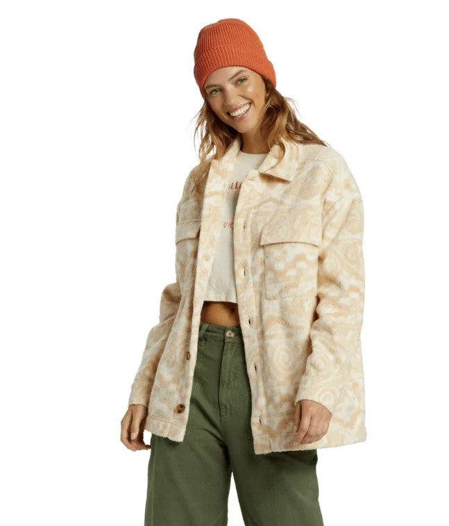 Billabong Womens Jacket Happy Camper Shacket Button Sweater Transparent Opaque Sheer Billabong Womens Jacket Happy Camper Shacket Button Sweater Transparent Opaque Sheer