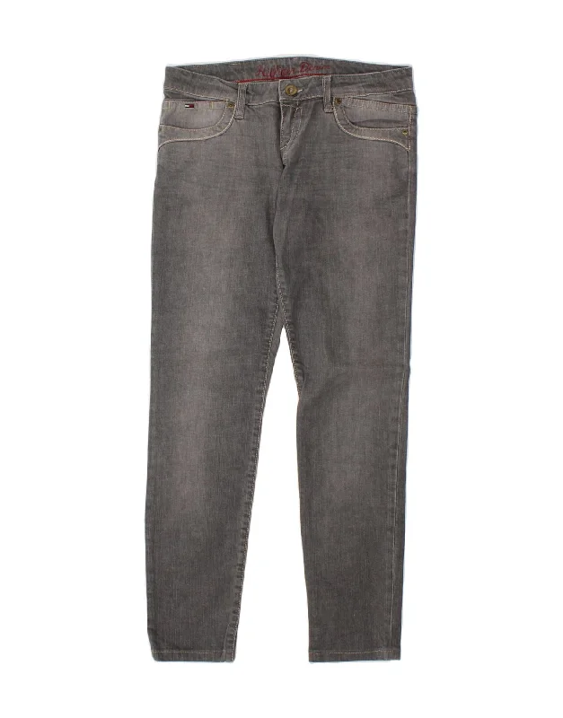 TOMMY HILFIGER Womens Skinny Jeans W30 L29 Grey Elegant Dark-Wash Bootcut Jeans