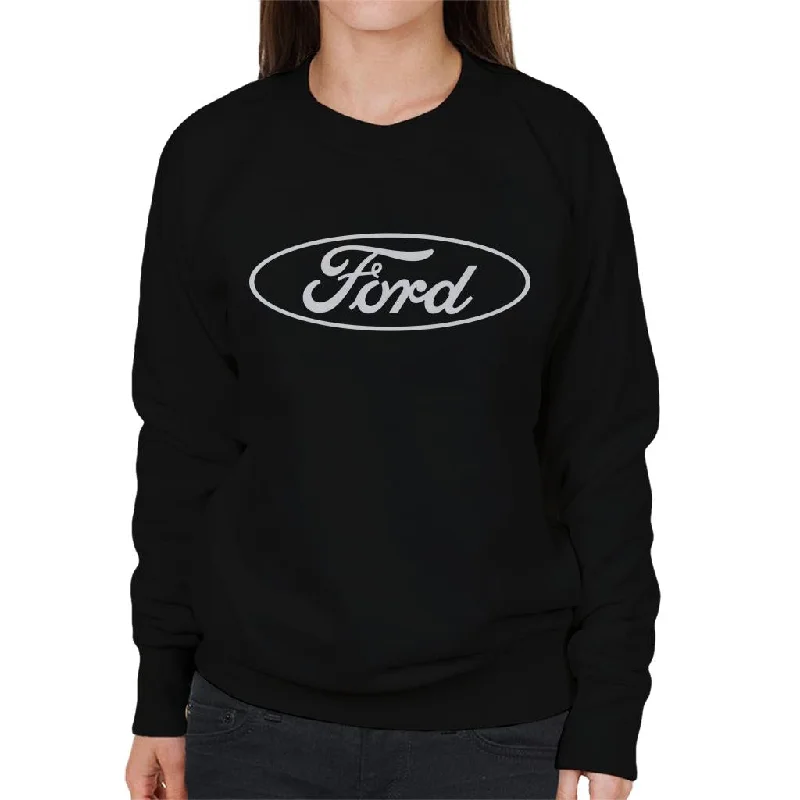 Ford Classic White Logo Women's Sweatshirt Hoodie with Elastic Waist Stretchable Comfortable Ford Classic White Logo Women's Sweatshirt Hoodie with Elastic Waist Stretchable Comfortable