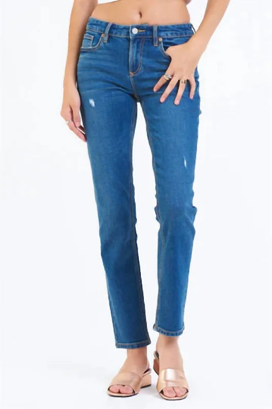 Blaire High Rise Slim Straight Jeans In St. Tropez Fashionable Distressed Jeans