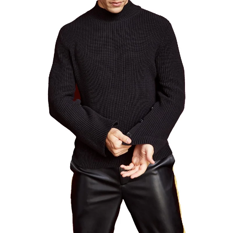 Royalty By Maluma Mens Knit Ribbed Pullover Sweater Ribbed Striped Patterned