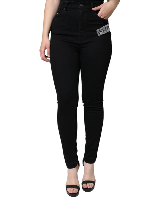 Dolce & Gabbana Logo Mid Waist Skinny blue Women's Jeans Comfortable Stretch Denim Jeans Dolce & Gabbana Logo Mid Waist Skinny blue Women's Jeans Comfortable Stretch Denim Jeans