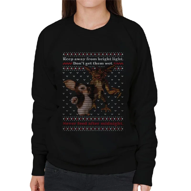 Gremlins Christmas Gizmo And Stripe Never Feed After Midnight Women's Sweatshirt Hoodie with Camouflage Military Edgy Gremlins Christmas Gizmo And Stripe Never Feed After Midnight Women's Sweatshirt Hoodie with Camouflage Military Edgy