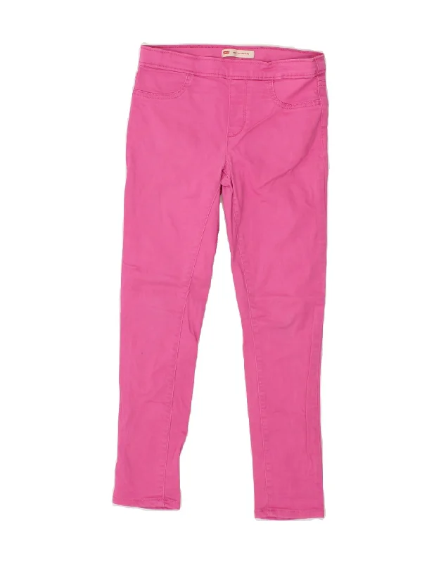 LEVI'S Girls Jegging Jeans 9-10 Years W26 L24 Pink Cotton Fashionable Vintage Wash Jeans