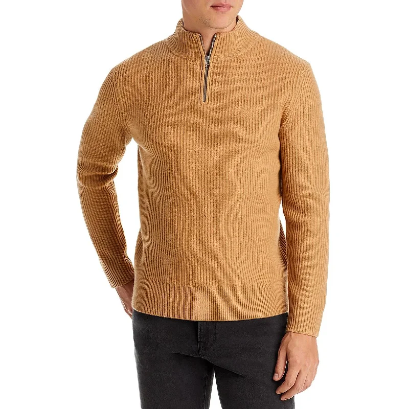 APC Mens Alex Virgin Wool Ribbed Pullover Sweater Stretchy Elastic Breathable