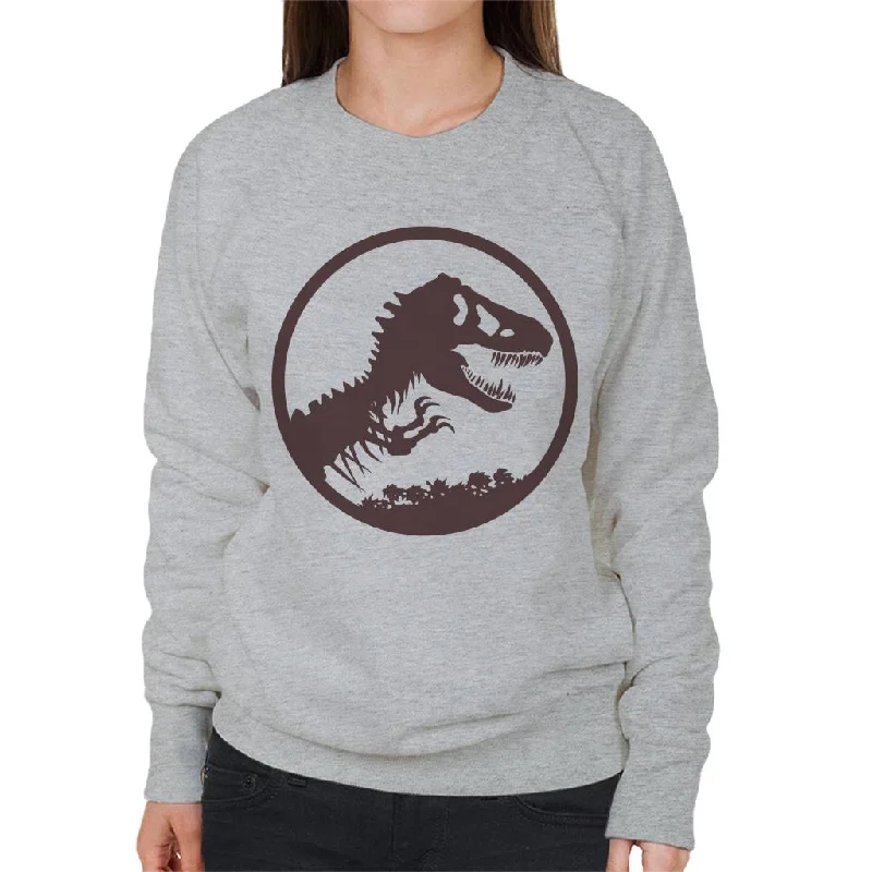 Jurassic Park T Rex Skeleton Icon Women's Sweatshirt Hoodie with Slit Hem Functional Movement