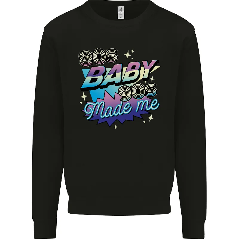 80s Baby 90s Made Me Music Pop Rock Mens Sweatshirt Jumper Hoodie with Ribbed Cuffs Snug Fit Comfort 80s Baby 90s Made Me Music Pop Rock Mens Sweatshirt Jumper Hoodie with Ribbed Cuffs Snug Fit Comfort