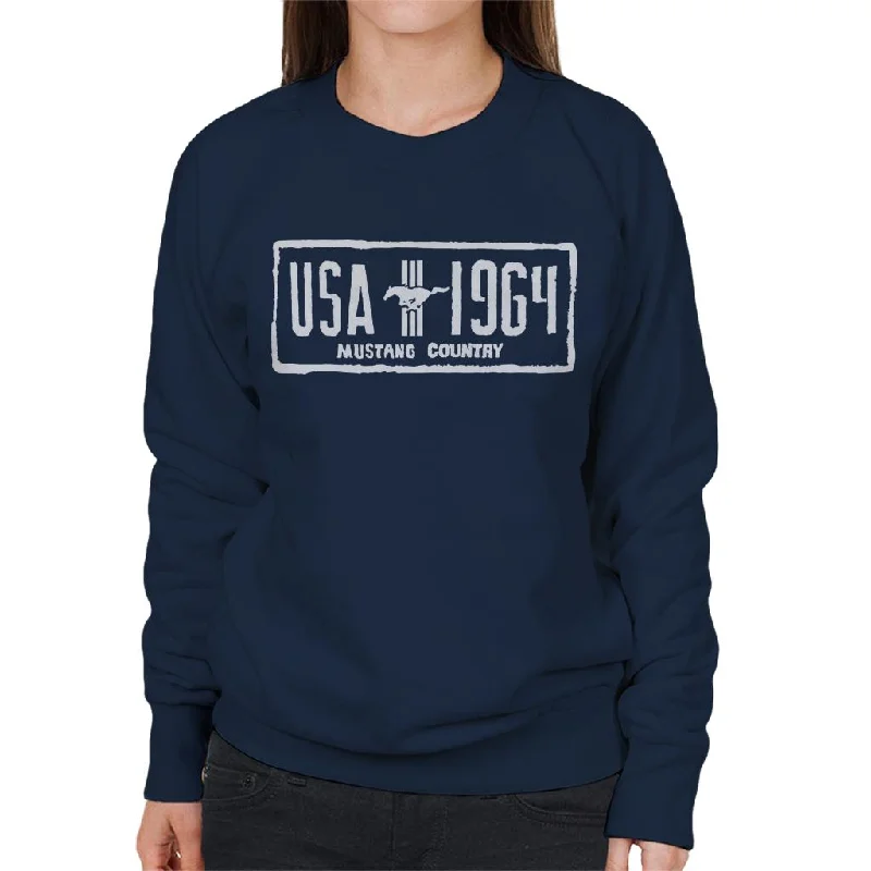 Ford USA 1964 Mustang Country Women's Sweatshirt Hoodie with Gradient Ombre Colorful Ford USA 1964 Mustang Country Women's Sweatshirt Hoodie with Gradient Ombre Colorful
