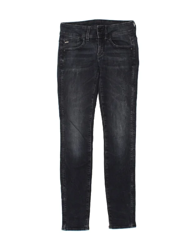 G-STAR Womens Lynn Skinny Jeans W26 L30  Black Chic Dark-Wash Skinny Jeans